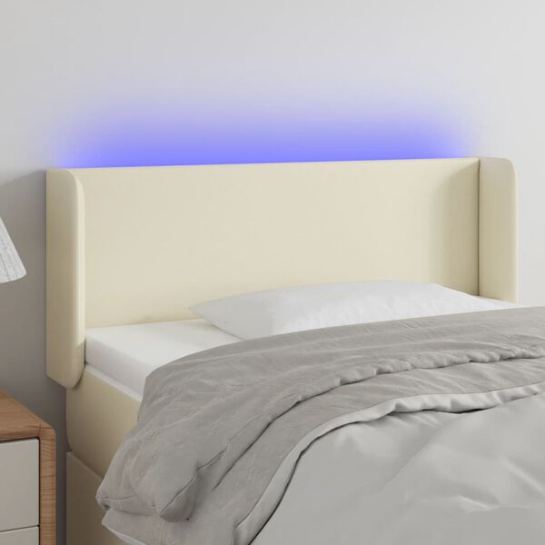 vidaXL kr&eacute;msz&iacute;nű műbőr LED-es fejt&aacute;mla 103 x 16 x 78/88 cm
