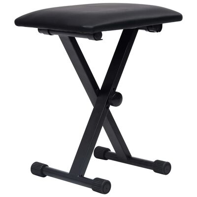 vidaXL fekete dupla merevítésű billentyűzetállvány és szék