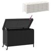 vidaXL fekete polyrattan kerti tárolóláda kerekekkel 110x55x73 cm