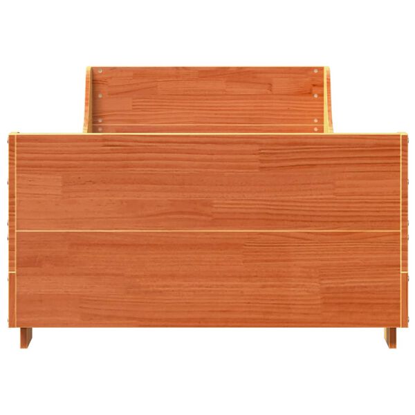 vidaXL viaszbarna t&ouml;m&ouml;r fenyőfa &aacute;gy matrac n&eacute;lk&uuml;l 90 x 200 cm