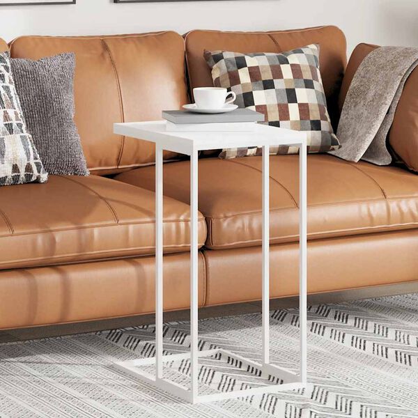 vidaXL feh&eacute;r szerelt fa kisasztal 40 x 30 x 59 cm