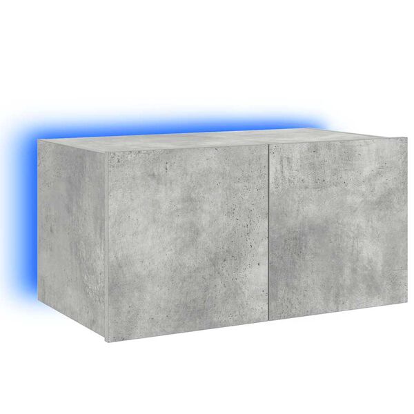 vidaXL betonsz&uuml;rke falra szerelhető TV-szekr&eacute;ny LED-del 60x35x31 cm