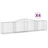 vidaXL 4 db &iacute;ves horganyzott vas gabion kos&aacute;r 400x50x80/100 cm