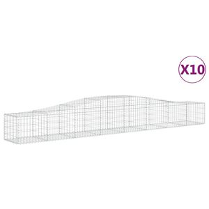 vidaXL 10 db &iacute;ves horganyzott vas gabion kos&aacute;r 400x50x40/60 cm
