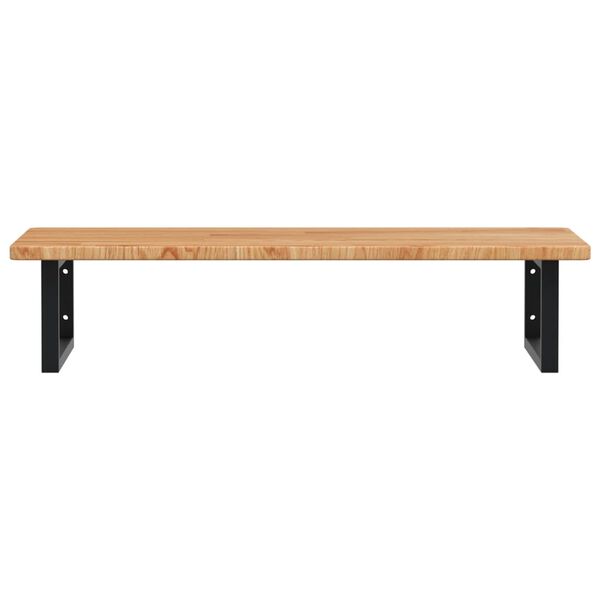 vidaXL acél és tömör tölgyfa falra szerelhető mosdópolc