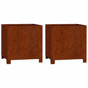 vidaXL 2 db rozsda sz&iacute;nű corten ac&eacute;l n&ouml;v&eacute;nytart&oacute; l&aacute;bbal 40x40x40 cm