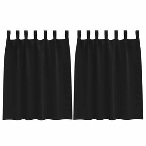 vidaXL Fekete F&uuml;gg&ouml;ny Gyűrűkkel 2 db Fekete 140 x 140 cm Poli&eacute;szter