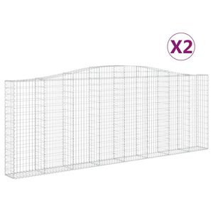 vidaXL 2 db &iacute;ves horganyzott vas gabion kos&aacute;r 400x30x140/160 cm