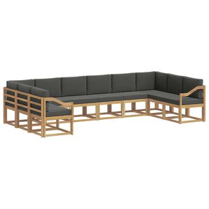 vidaXL K&uuml;lt&eacute;ri kanap&eacute; szett p&aacute;rn&aacute;val 10 pcs Feh&eacute;r &eacute;s Antracitsz&uuml;rke