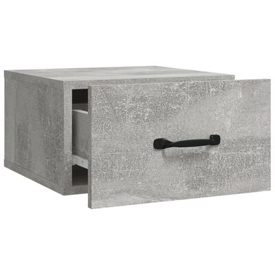 vidaXL 2 db betonszürke falra szerelhető éjjeliszekrény 35x35x20 cm