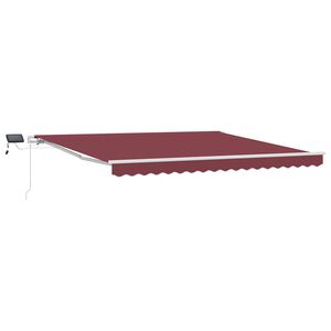 vidaXL burgundi v&ouml;r&ouml;s k&eacute;zzel kih&uacute;zhat&oacute; LED-es napellenző 400 x 300 cm