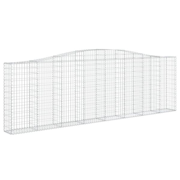 vidaXL 7 db &iacute;ves horganyzott vas gabion kos&aacute;r 400x30x120/140 cm