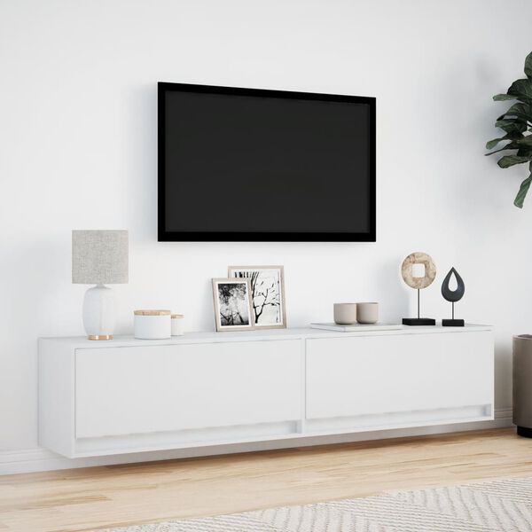 vidaXL fehér falra szerelhető TV-szekrény LED-del 180 x 31 x 38 cm