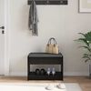 vidaXL Előt&eacute;r pad Fekete T&ouml;lgy 63 x 38 x 45 cm Műanyag Fa &eacute;s Sz&ouml;vet