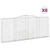 vidaXL 8 db &iacute;ves horganyzott vas gabion kos&aacute;r 400x30x160/180 cm