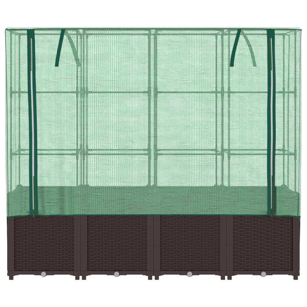 vidaXL rattan megjelenésű magaságyás melegháztakaróval 160x40x153 cm