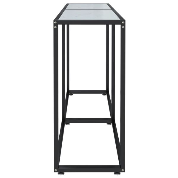 vidaXL fehér márványszínű edzett üveg tálalóasztal 140 x 35 x 75,5 cm