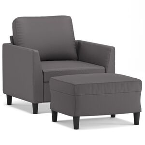 vidaXL sz&uuml;rke műbőr kanap&eacute;fotel l&aacute;btart&oacute;val 60 cm