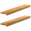 vidaXL ablakp&aacute;rk&aacute;nyok 2 db vil&aacute;gosbarna 90x15x2 cm t&ouml;m&ouml;r fa t&ouml;lgyfa