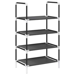 vidaXL fekete nem szőtt sz&ouml;vetből cipő&aacute;llv&aacute;ny 4 szintes 44x28x77 cm