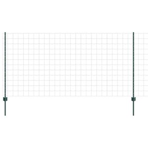 vidaXL Eur&oacute;pai ker&iacute;t&eacute;s oszloppal 25 x 1,2 m PVC-bevonatos ac&eacute;l Z&ouml;ld