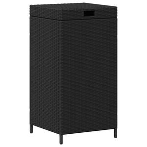 vidaXL K&uuml;lt&eacute;ri szemetes Fekete 40 x 40 x 80 cm polirattan