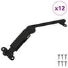 vidaXL Fed&eacute;l T&aacute;mogat&oacute; Zsan&eacute;r 12 db Fekete 192 x 32 x 50 mm Ac&eacute;l