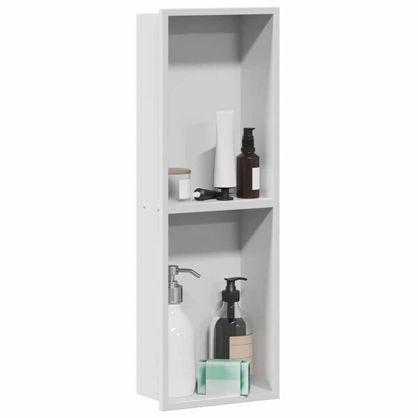 vidaXL Zuhany Niche Fehér 60 x 20 x 9.5 cm Rozsdamentes acél