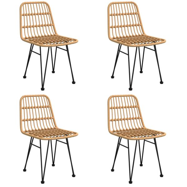 vidaXL 5 r&eacute;szes polyrattan kerti &eacute;tkezőgarnit&uacute;ra