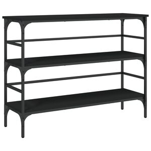 vidaXL fekete szerelt fa t&aacute;lal&oacute;asztal 100x32x75 cm