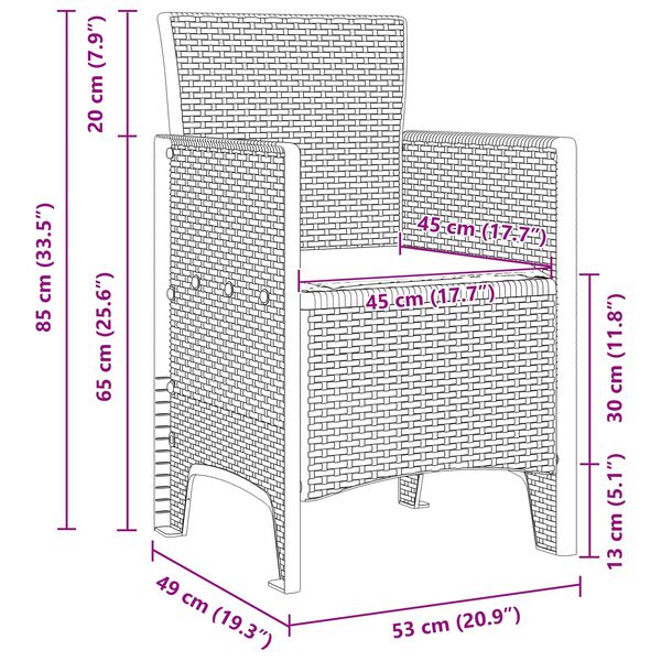 vidaXL Kert &eacute;tkező szett p&aacute;rn&aacute;val 11 pcs Antracit Poli rattan