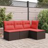 vidaXL barna polyrattan kerti ülőke párnával 55 x 55 x 37 cm