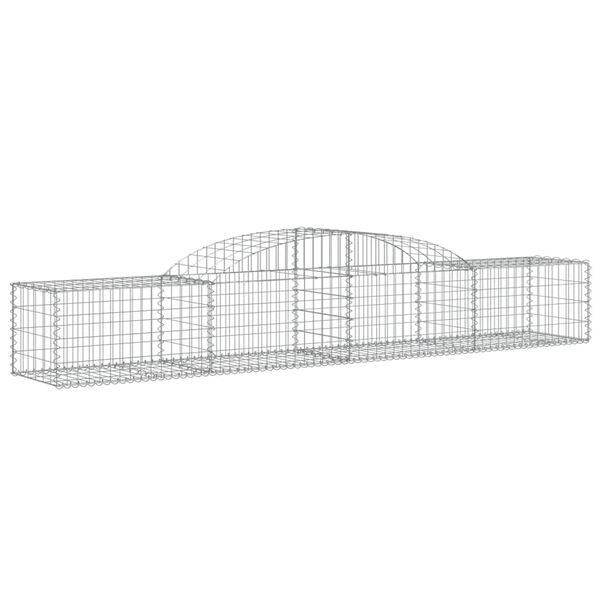 vidaXL 7 db íves horganyzott vas gabion kosár 300x50x40/60 cm