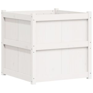 vidaXL feh&eacute;r t&ouml;m&ouml;r fenyő vir&aacute;gl&aacute;da 70x70x70 cm