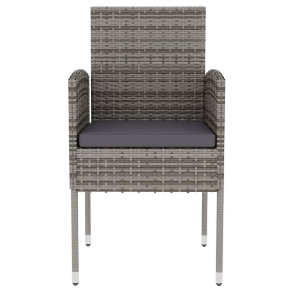 vidaXL 3 r&eacute;szes antracitsz&uuml;rke polyrattan kerti &eacute;tkezőgarnit&uacute;ra