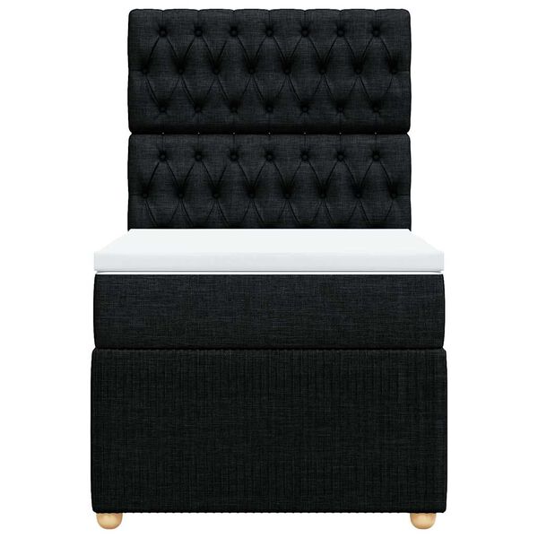 vidaXL fekete sz&ouml;vet rug&oacute;s &aacute;gy matraccal 90x190 cm