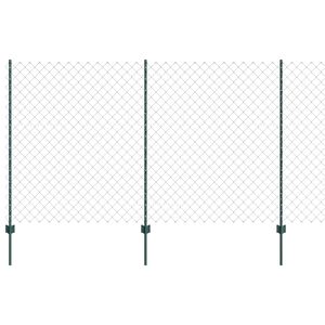 vidaXL L&aacute;nccelpes ker&iacute;t&eacute;s oszloppal 10 x 1,4 m PVC-bevonatos ac&eacute;l Z&ouml;ld