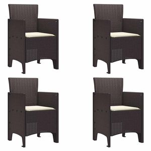 vidaXL Kerti Sz&eacute;k p&aacute;rn&aacute;val 4 pcs Barna 53 x 49 x 85 cm Polipropil&eacute;n