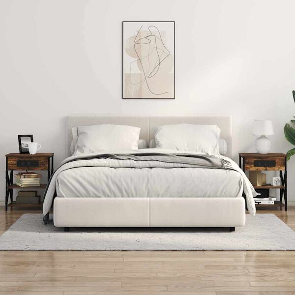 vidaXL &Eacute;jjeliszekr&eacute;ny polcokkal F&uuml;st&ouml;lt t&ouml;lgy 41 x 31 x 51 cm Faanyag