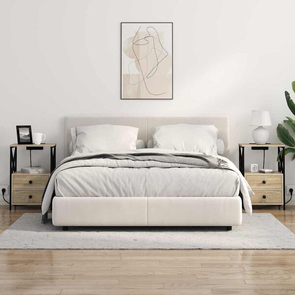 vidaXL &Eacute;jjeliszekr&eacute;ny 2 pcs Sonoma t&ouml;lgy 40 x 31 x 60 cm Faanyag