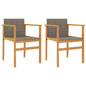 vidaXL 2 db sz&uuml;rke polyrattan &eacute;s t&ouml;m&ouml;r fa kerti sz&eacute;k