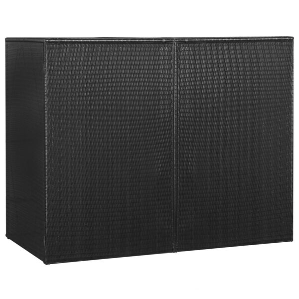 vidaXL fekete polyrattan kukat&aacute;rol&oacute; 2 db kerekes kuk&aacute;hoz 153x78x120 cm