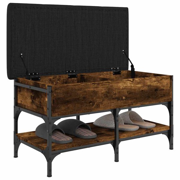 vidaXL f&uuml;st&ouml;s t&ouml;lgy sz&iacute;nű szerelt fa cipőt&aacute;rol&oacute; pad 82 x 42 x 45 cm