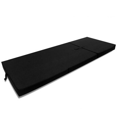 vidaXL háromrét összehajtható fekete matrac 190 x 70 x 9 cm