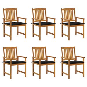 vidaXL 6 db t&ouml;m&ouml;r ak&aacute;cfa kerti sz&eacute;k p&aacute;rn&aacute;kkal