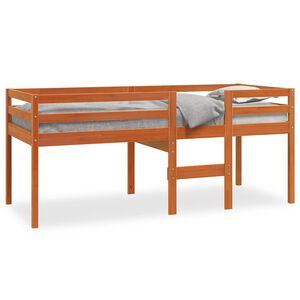vidaXL viaszbarna t&ouml;m&ouml;r fenyőfa magas&iacute;tott &aacute;gy 90 x 200 cm