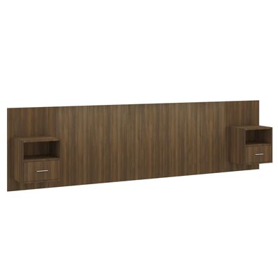 vidaXL barna tölgy színű szerelt fa ágyfejtámla szekrényekkel