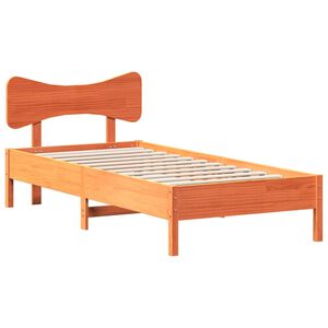 vidaXL viaszbarna t&ouml;m&ouml;r fenyőfa &aacute;gy matrac n&eacute;lk&uuml;l 75 x 190 cm