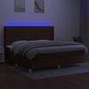 vidaXL barna sz&ouml;vet rug&oacute;s &eacute;s LED-es &aacute;gy matraccal 200x200 cm