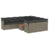 vidaXL 11 r&eacute;szes sz&uuml;rke polyrattan kerti &uuml;lőgarnit&uacute;ra p&aacute;rn&aacute;kkal